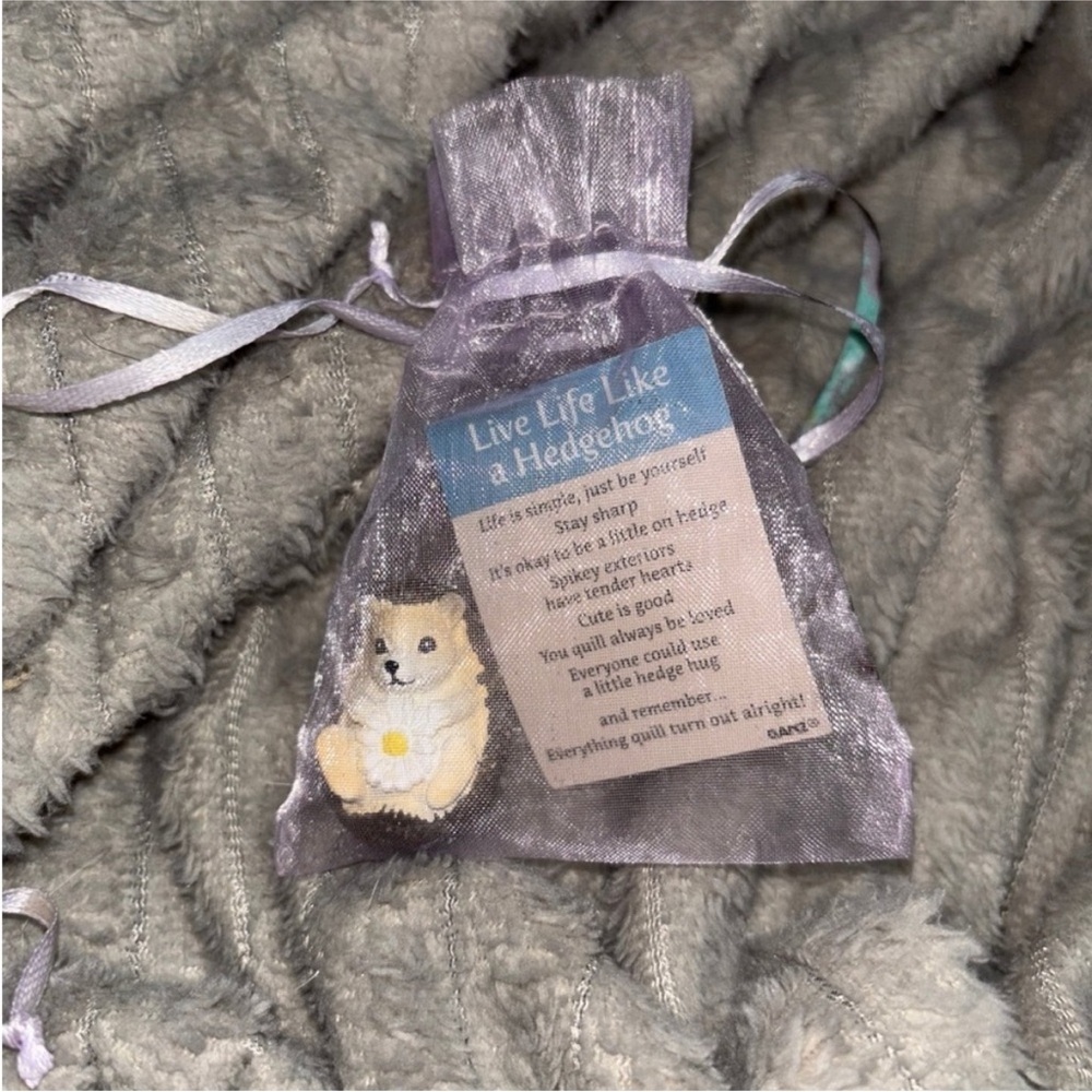 GANZ Purple Sheer Drawstring Bag With Hedgehog Charm